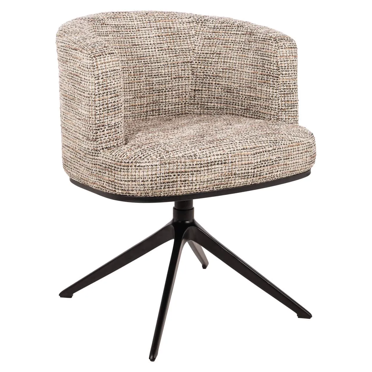 Esszimmerstuhl Cheyenne trendy nature Drehsessel auf weißem Hintergrund, aus leicht schräger Perspektive fotografiert - Richmond Interiors