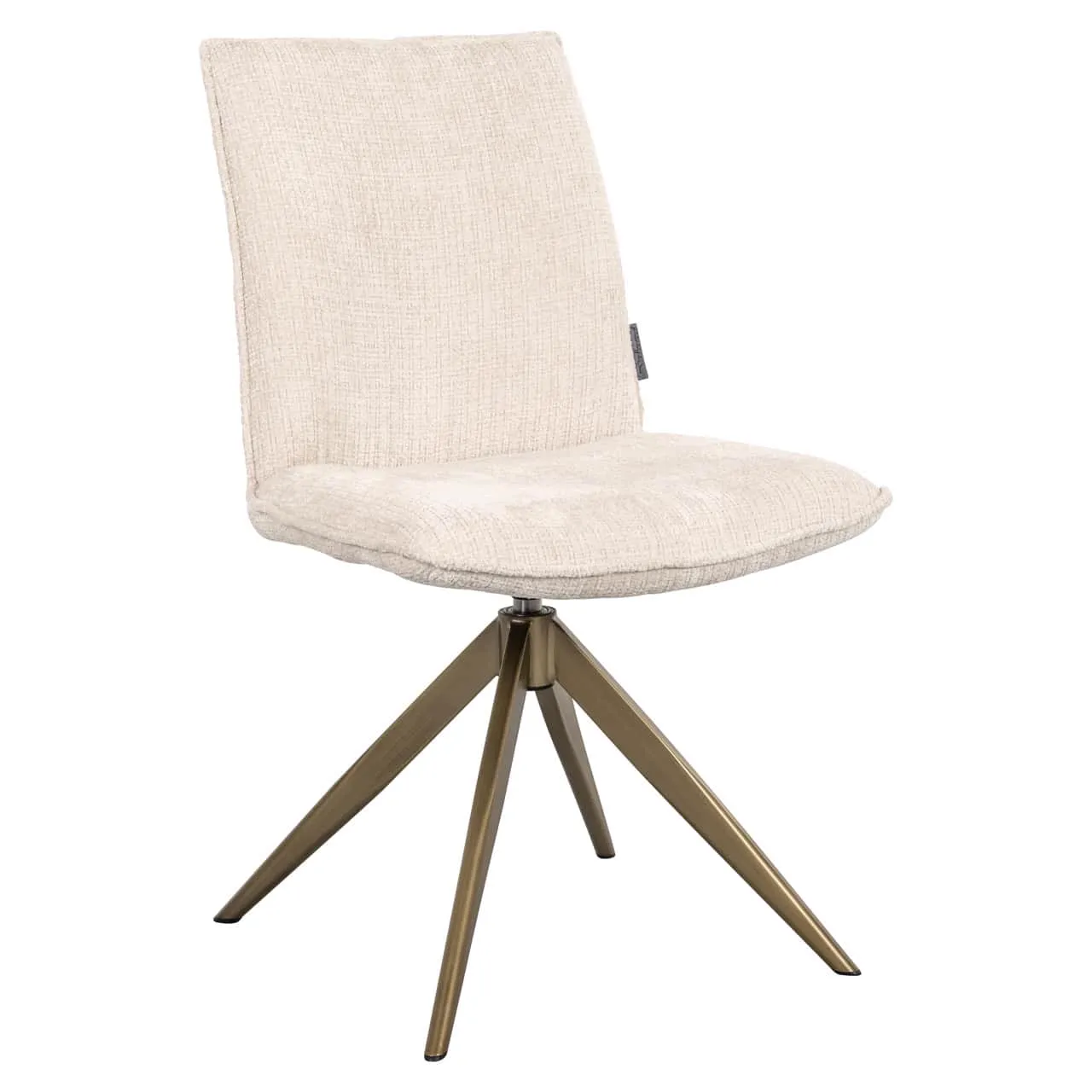 Esszimmerstuhl Dakota Niagara beige Swivel auf weißem Hintergrund, schräg von vorne fotografiert - Richmond Interiors