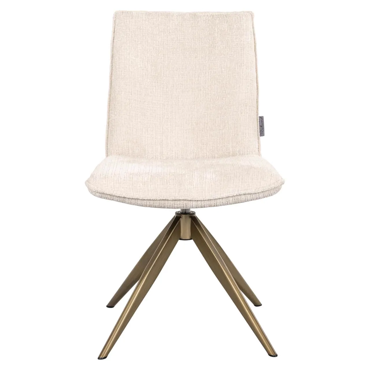 Esszimmerstuhl Dakota Niagara beige Swivel auf weißem Hintergrund, von vorne fotografiert - Richmond Interiors