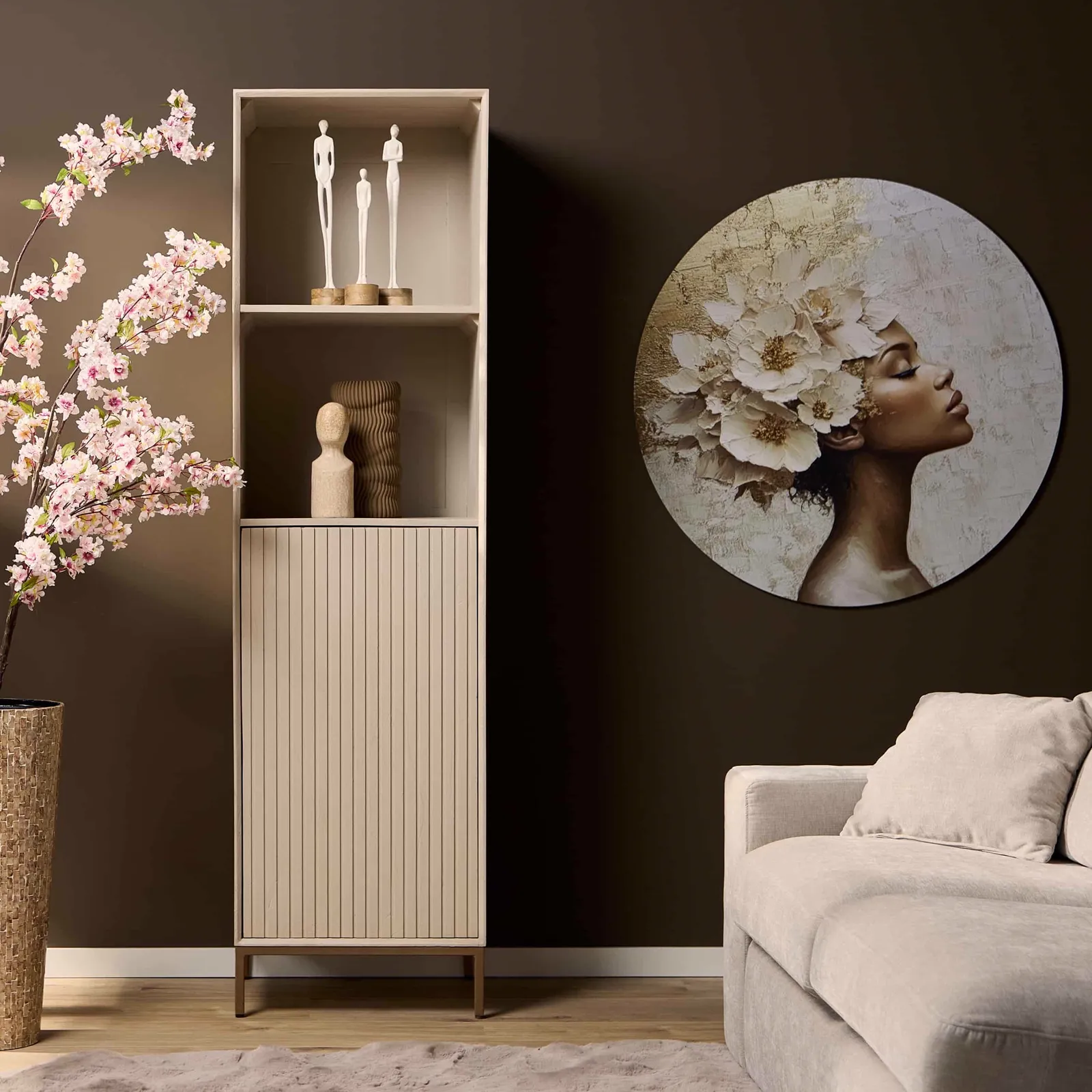 Bookcase Madison Sand Mango Wood 55 cm - Starfurn