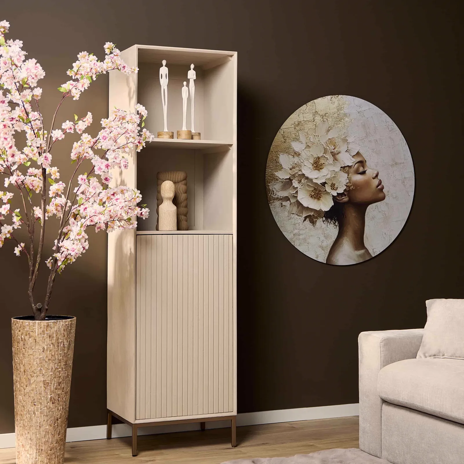 Bookcase Madison Sand Mango Wood 55 cm - Starfurn