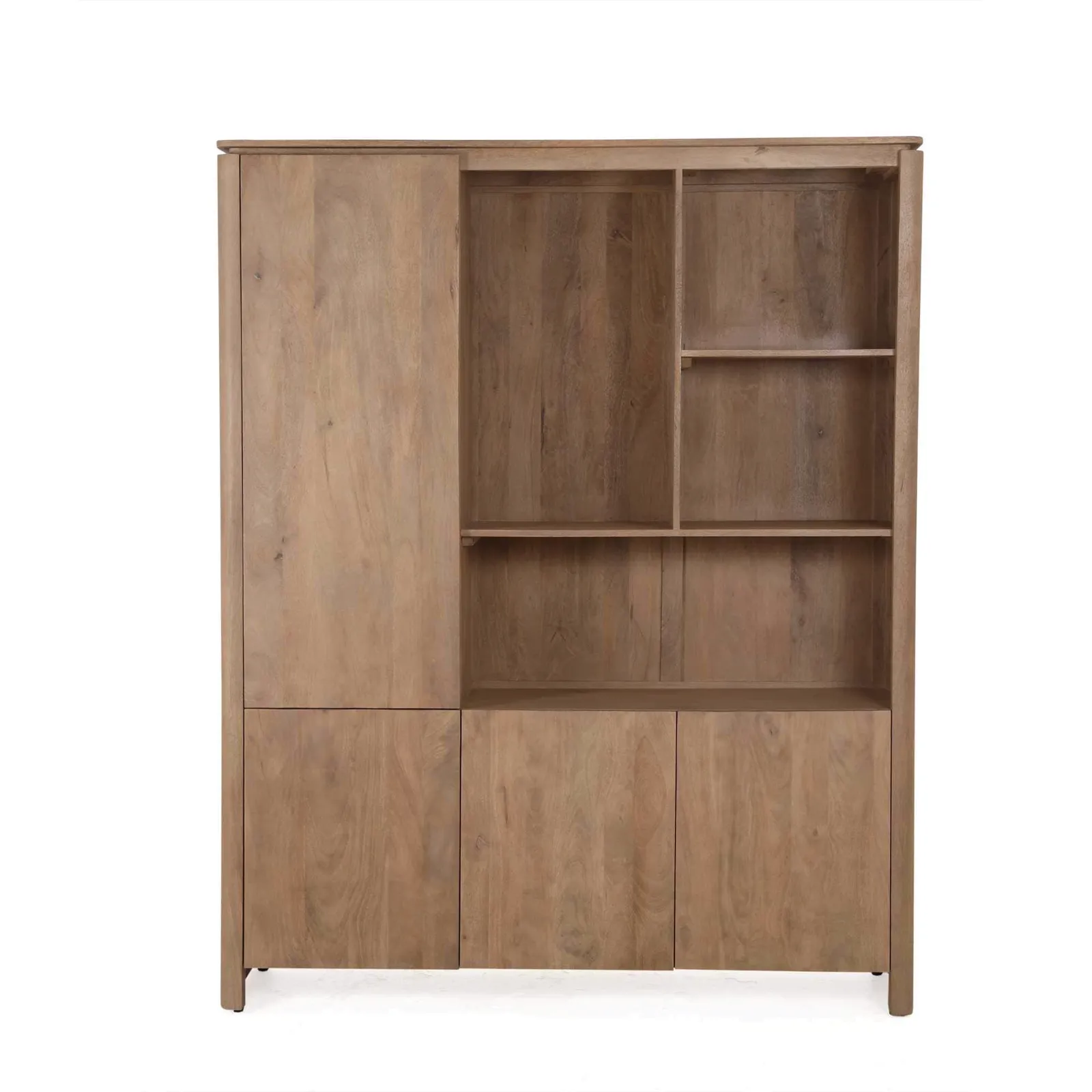 Open Cabinet XL Dallas Natural Mango Wood 160 cm - Starfurn, foto 2