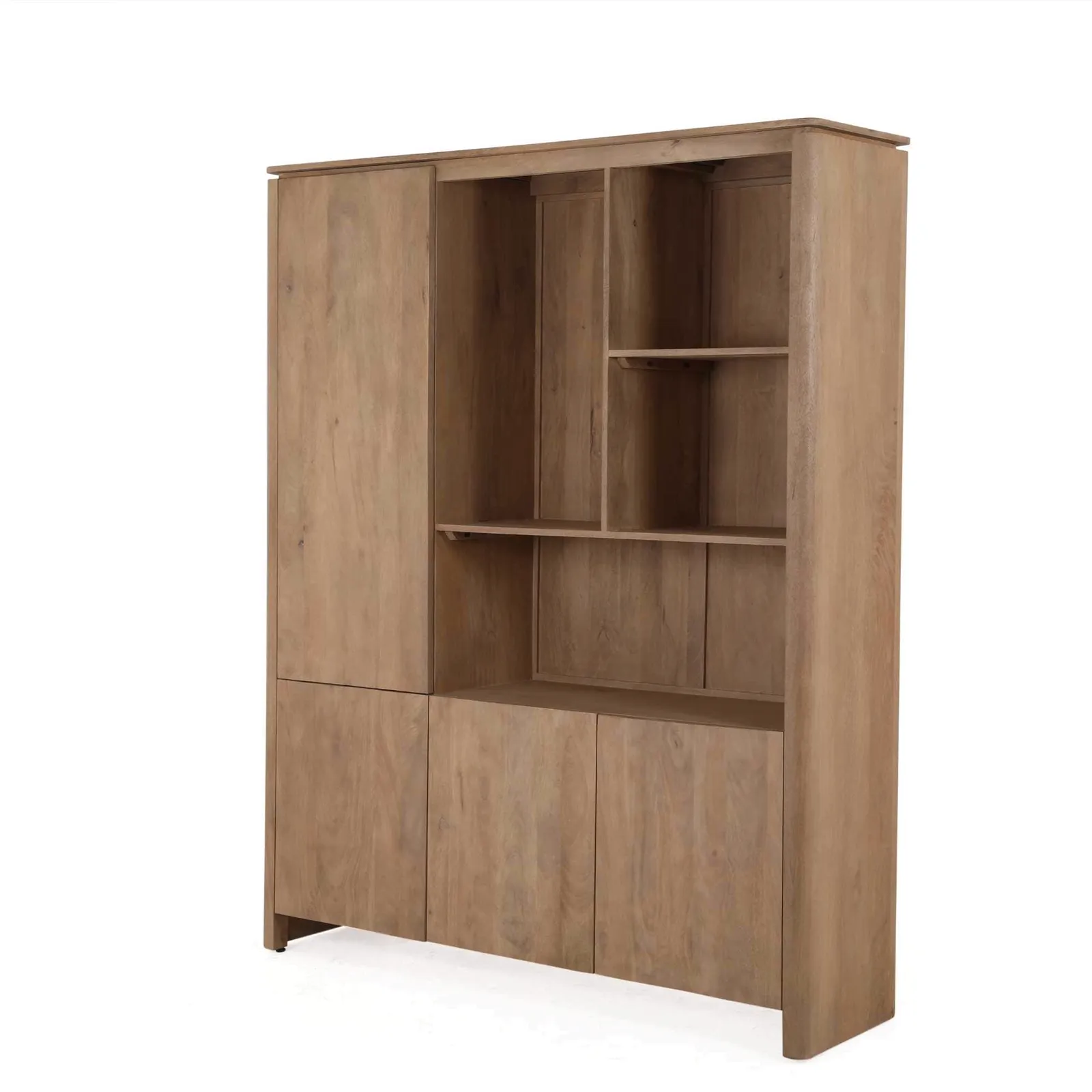 Open Cabinet XL Dallas Natural Mango Wood 160 cm - Starfurn, foto 3
