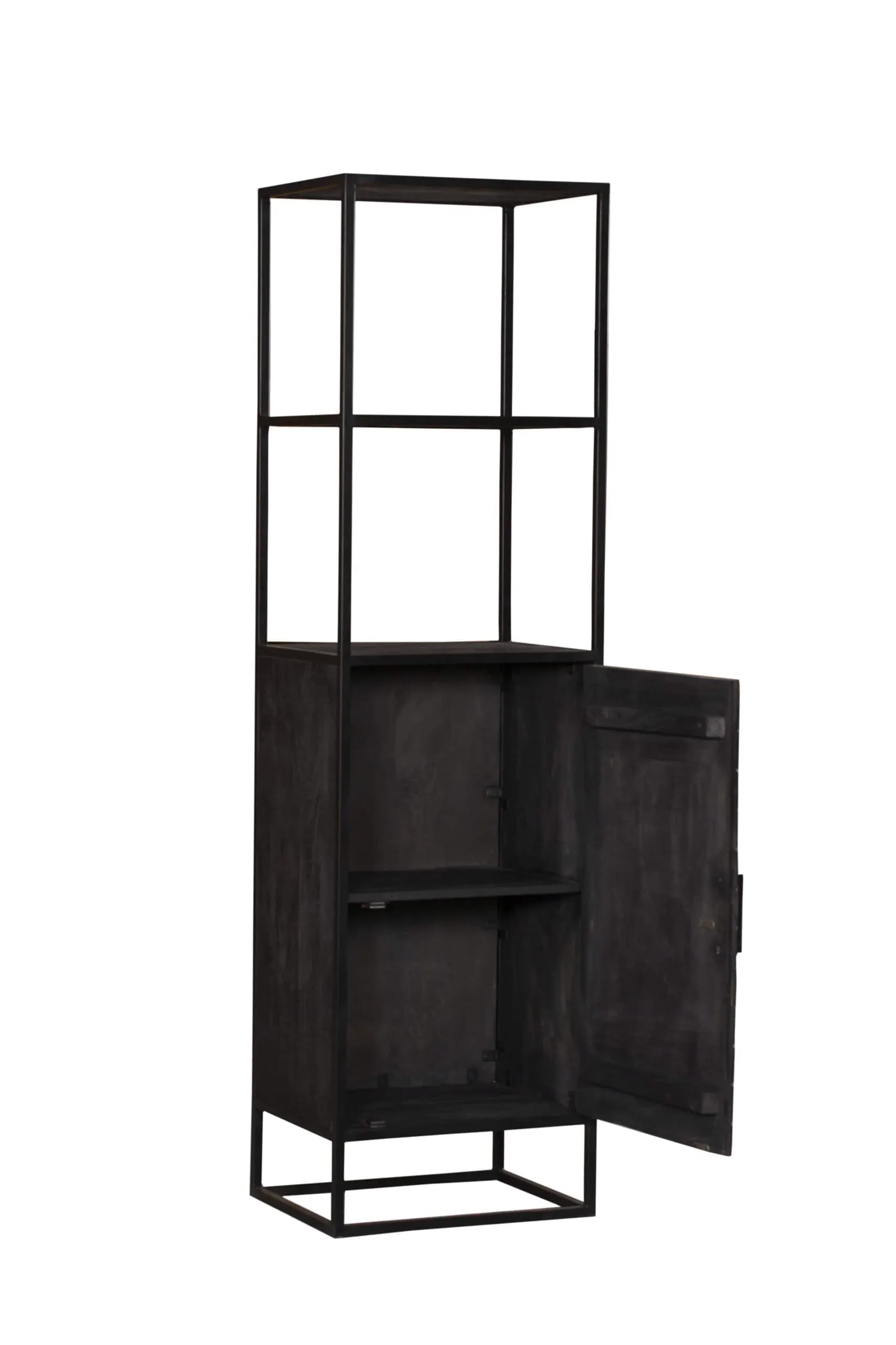 Bookcase New York Black Mango Wood 55 cm - Starfurn