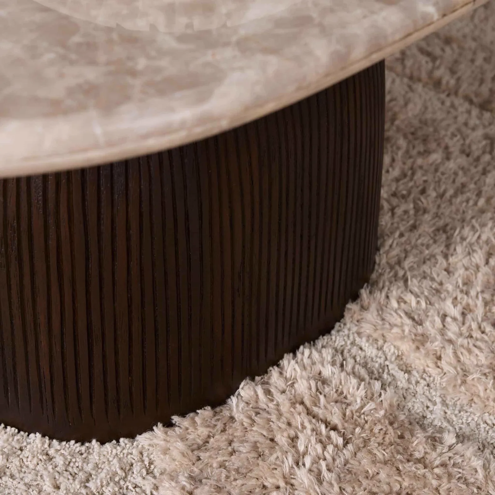 Coffee Table Noel Brown Marble 90 cm - Starfurn