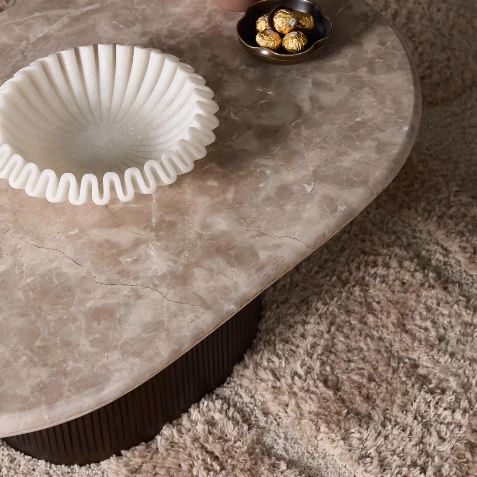 Coffee Table Noel Brown Marble 90 cm - Starfurn