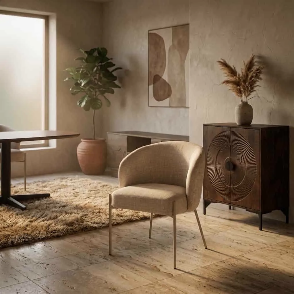 Esszimmerstuhl Adele - beige Stuhlbeine - Cremona - Taupe 04 - My Sons