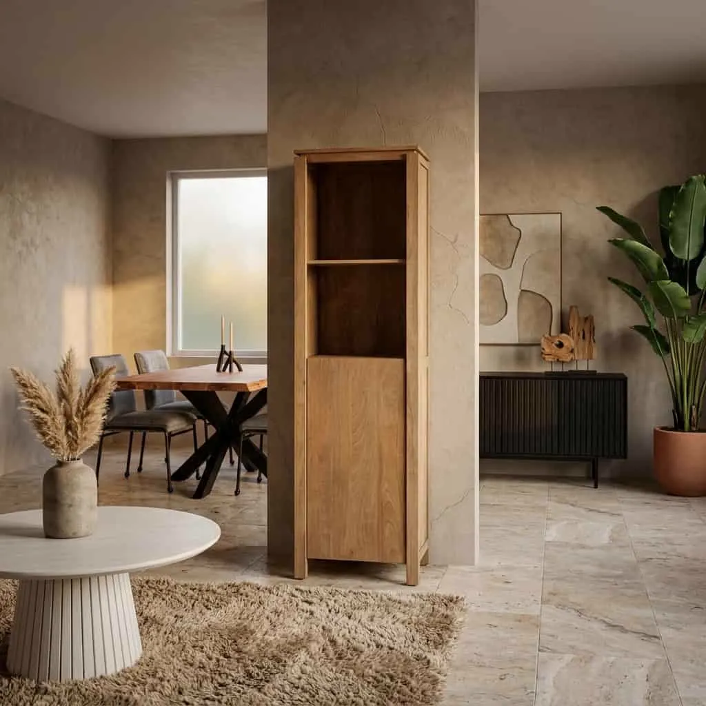 Boekenkast Dallas Naturel Mangohout 55 cm - Starfurn