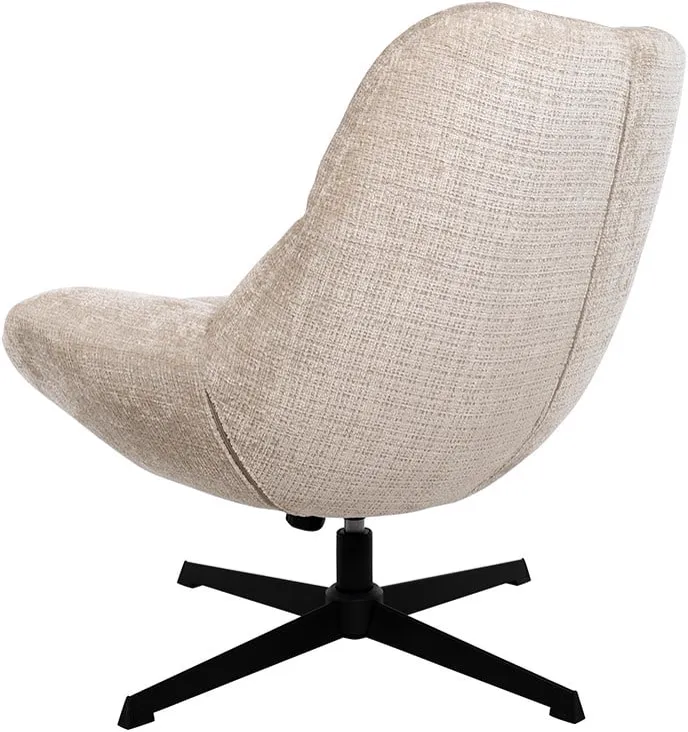 Swivel armchair Chuck 360 + rock system Cremona Natural 02 - MySons