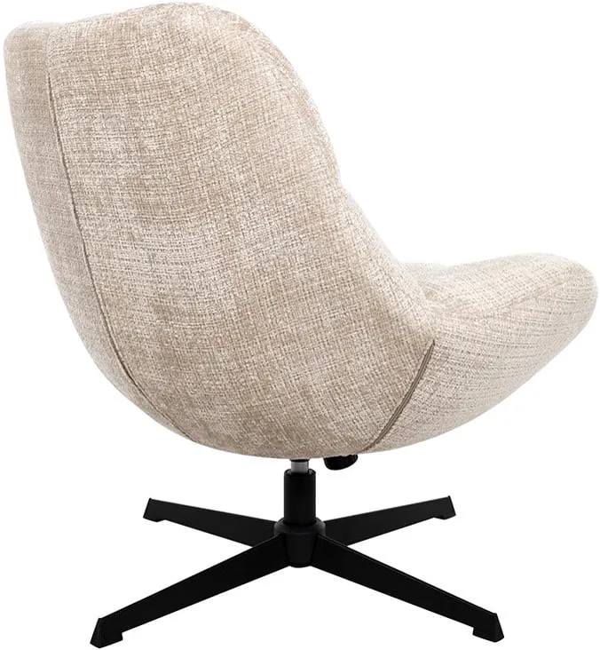 Swivel armchair Chuck 360 + rock system Cremona Natural 02 - MySons