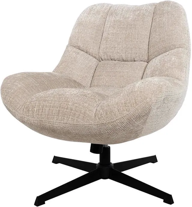 Swivel armchair Chuck 360 + rock system Cremona Natural 02 - MySons