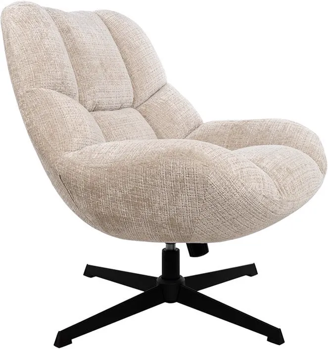 Swivel armchair Chuck 360 + rock system Cremona Natural 02 - MySons