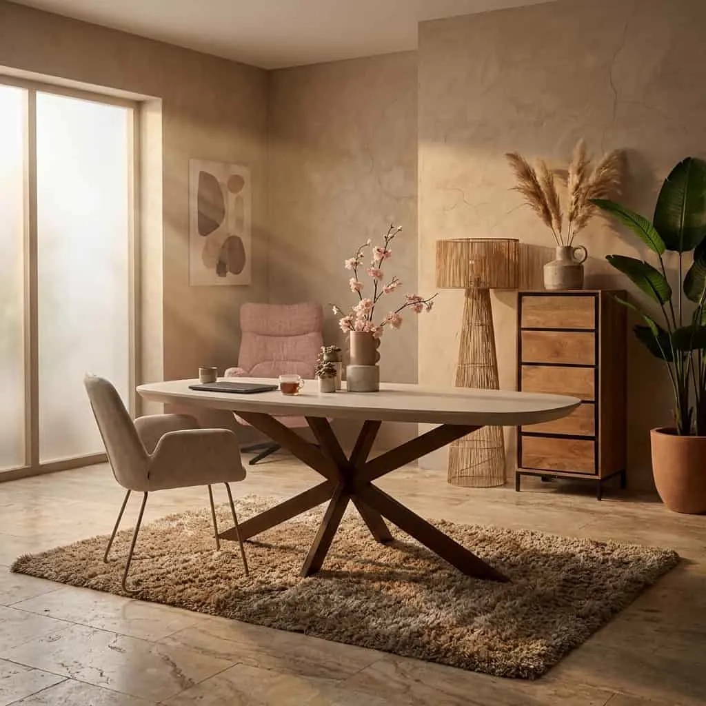 Deens ovale eettafel Madison Zand Mangohout 160 cm - Starfurn