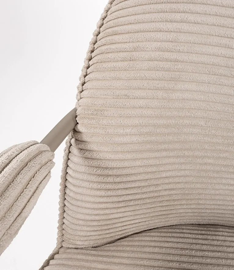 Armchair Elton Sand Frame Rib Sand - MySons