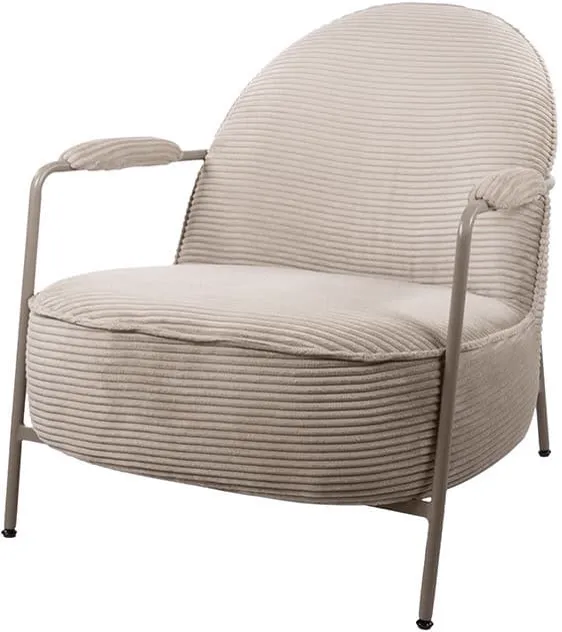Armchair Elton Sand Frame Rib Sand - MySons