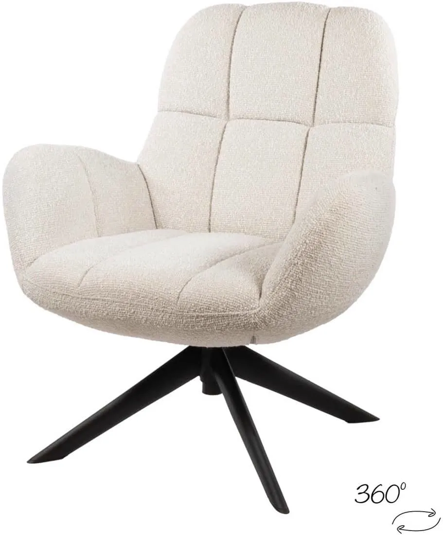 Elvis drehbar Sessel 360 - Monet - Pearl 0855 auf weißem Hintergrund, schräg von vorne fotografiert - MySons