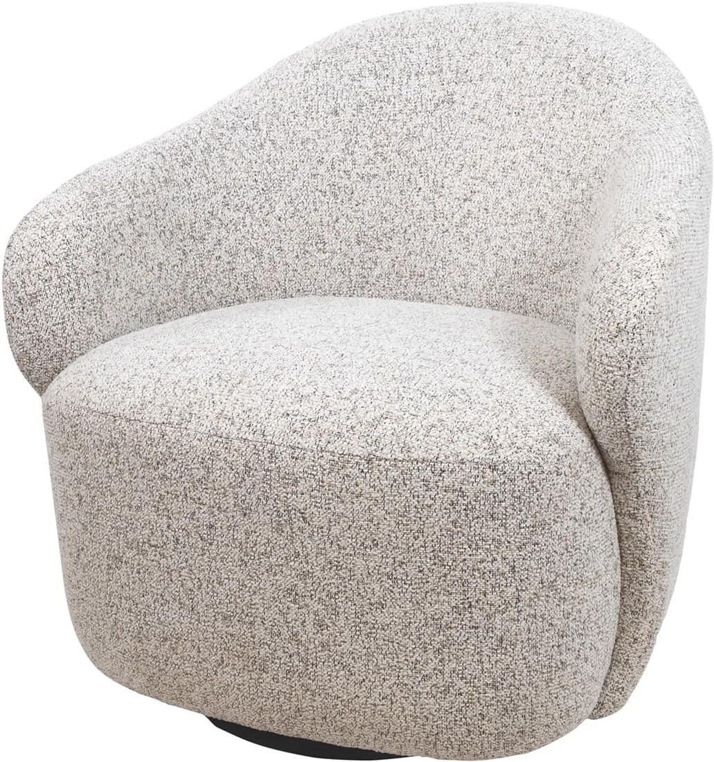 Jimi Drehsessel 360 - Cremona - Taupe 04 auf weißem Hintergrund, von vorne und leicht von der Seite fotografiert - MySons