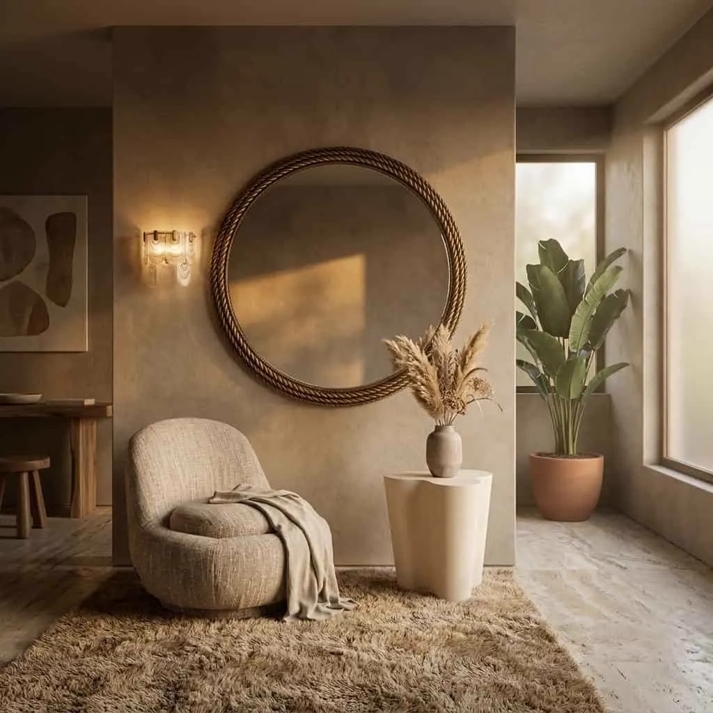 Mirror Lavinia gold 110Ø - Richmond Interiors