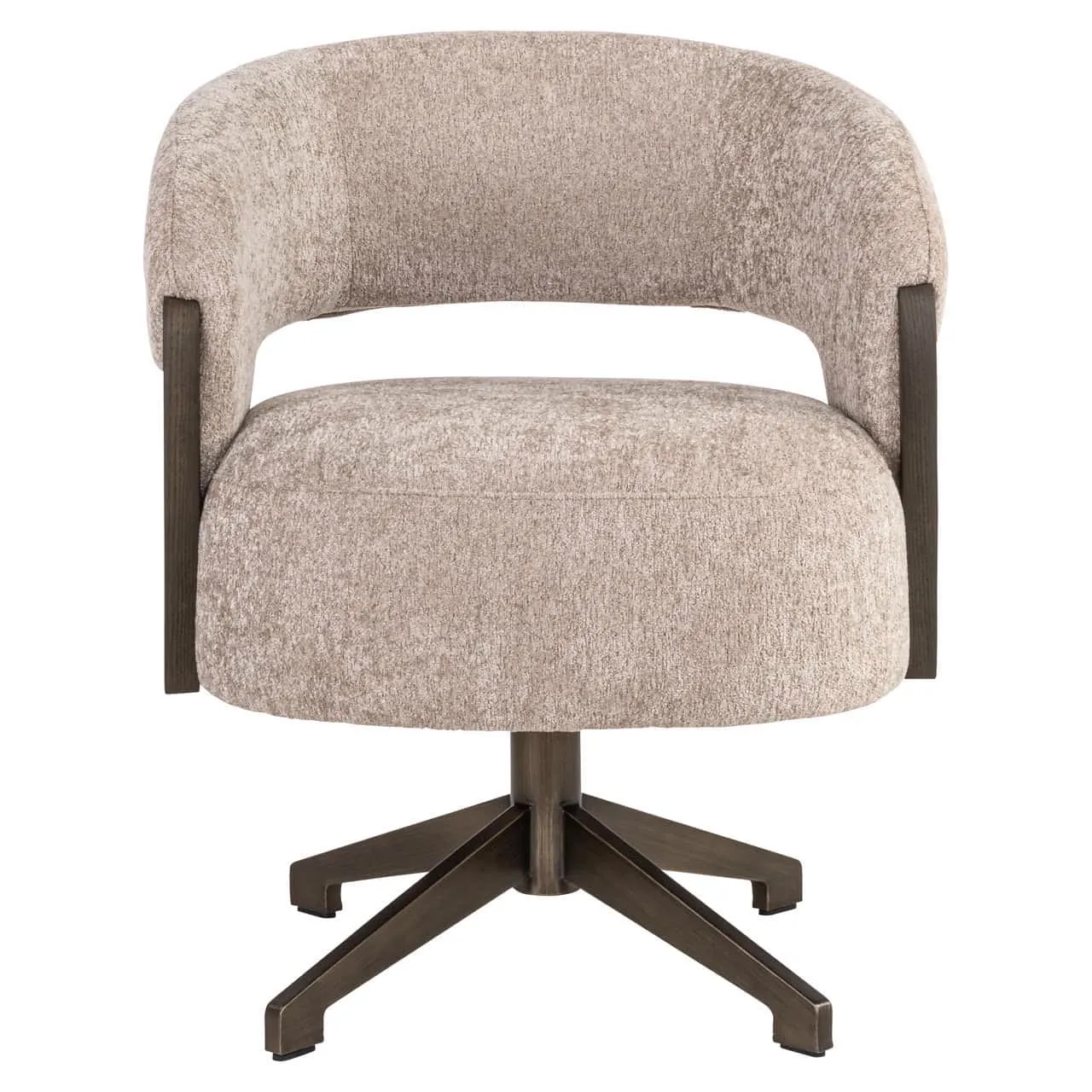 Eetkamerstoel Pollux be easy sand oak van voren gezien op een witte achtergrond - Richmond Interiors