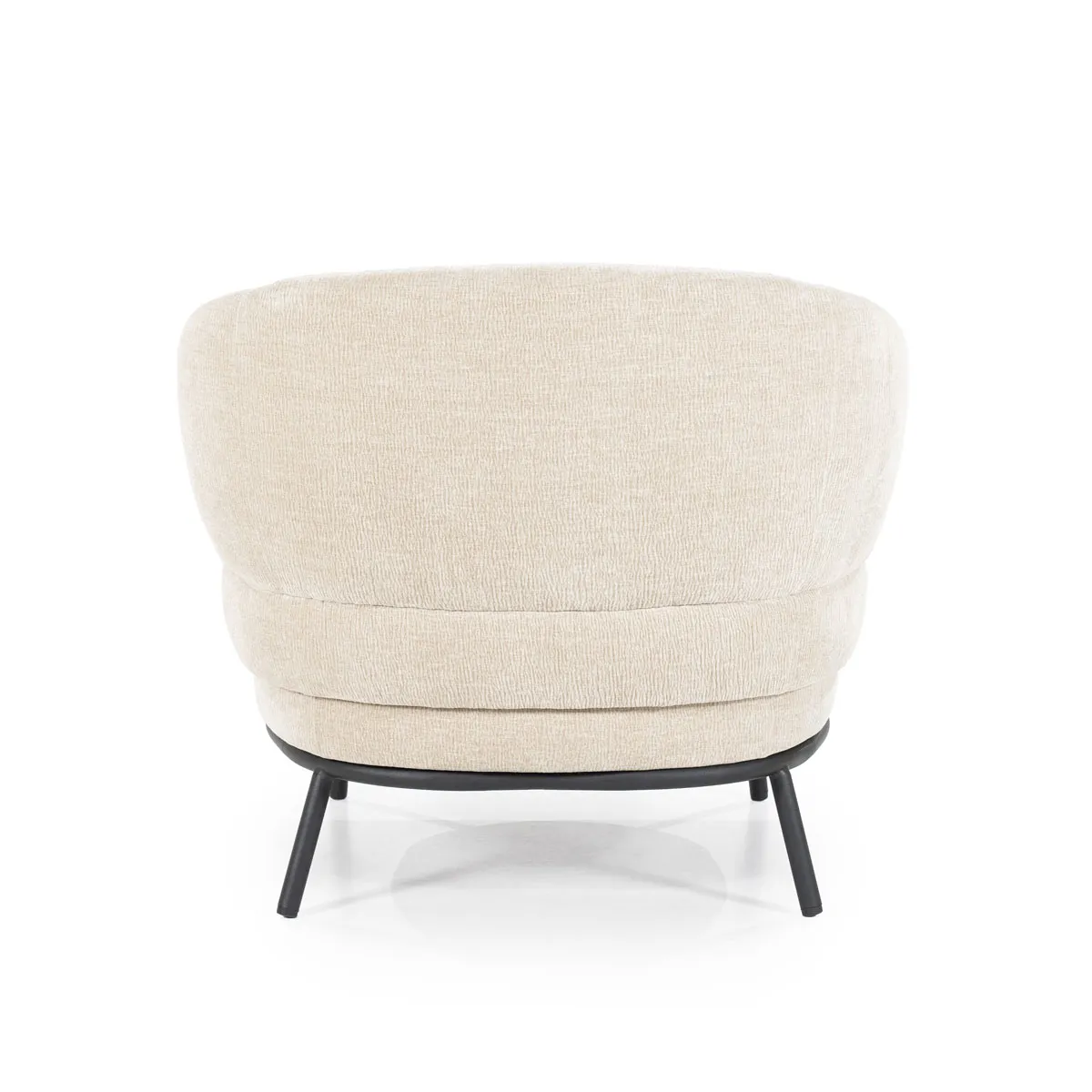 Sessel David Taupe Safari von hinten auf weißem Hintergrund - Eleonora