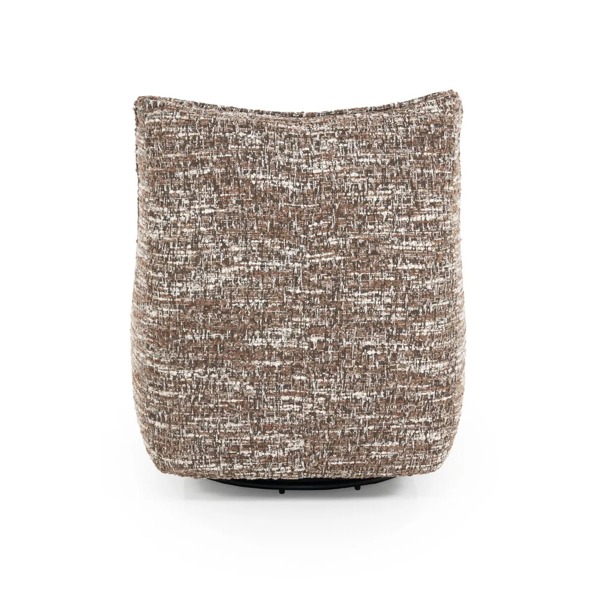 Sessel Loys - braun Barkley von hinten, mit der auffälligen braun-weißen Textur auf weißem Hintergrund - Eleonora
