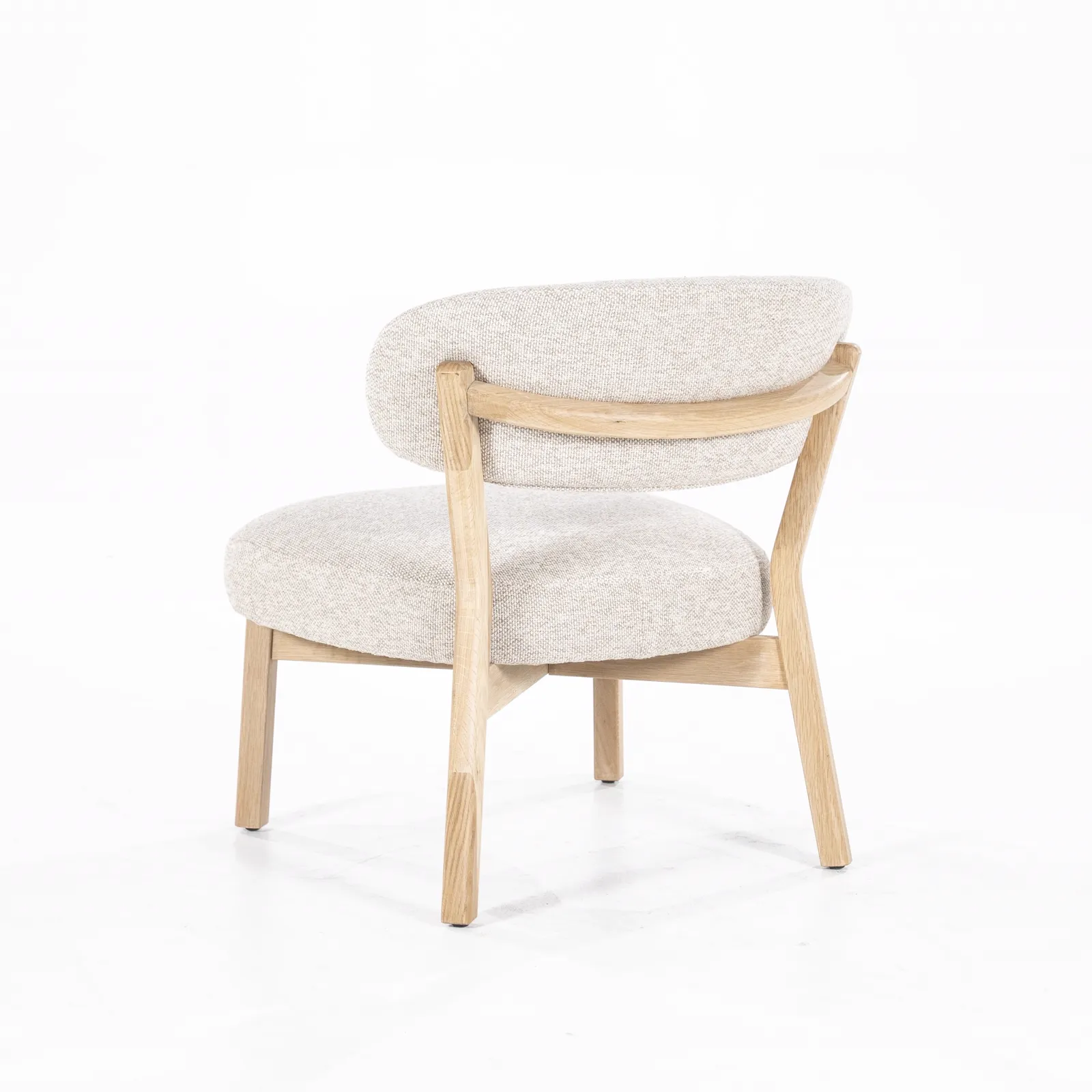 Sessel Mikky Natur - Beige Moon von hinten gesehen auf weißem Hintergrund - Eleonora