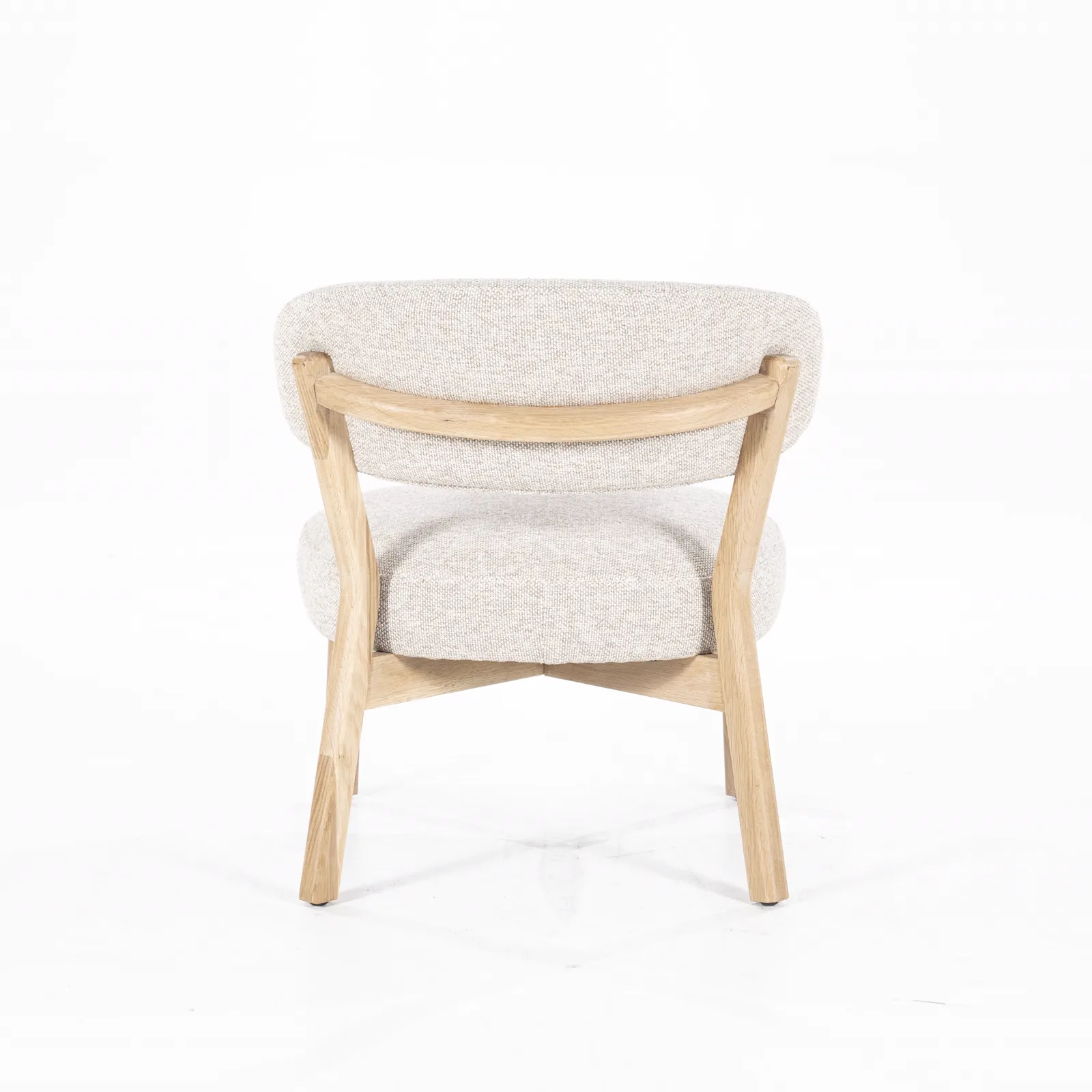 Sessel Mikky Natur - Beige Moon von hinten gesehen auf weißem Hintergrund - Eleonora