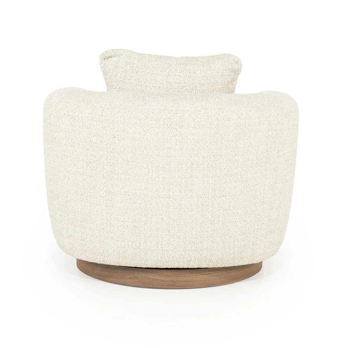 Sessel Jordan - beige Asti von Eleonora, von hinten gesehen auf weißem Hintergrund