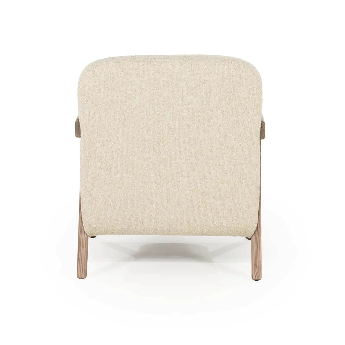 Sessel Francis - beige Flou von hinten auf weißem Hintergrund - Eleonora