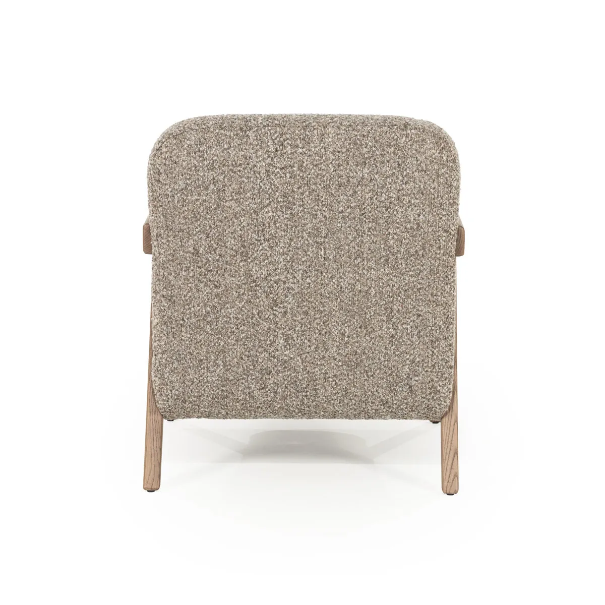 Sessel Francis - taupe Flou von hinten gesehen auf weißem Hintergrund - Eleonora