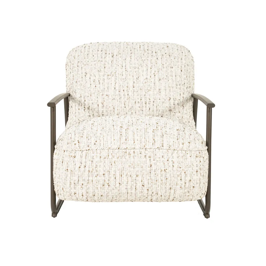 Sessel Norel - beige Vive auf weißem Hintergrund, frontal aufgenommen - Eleonora