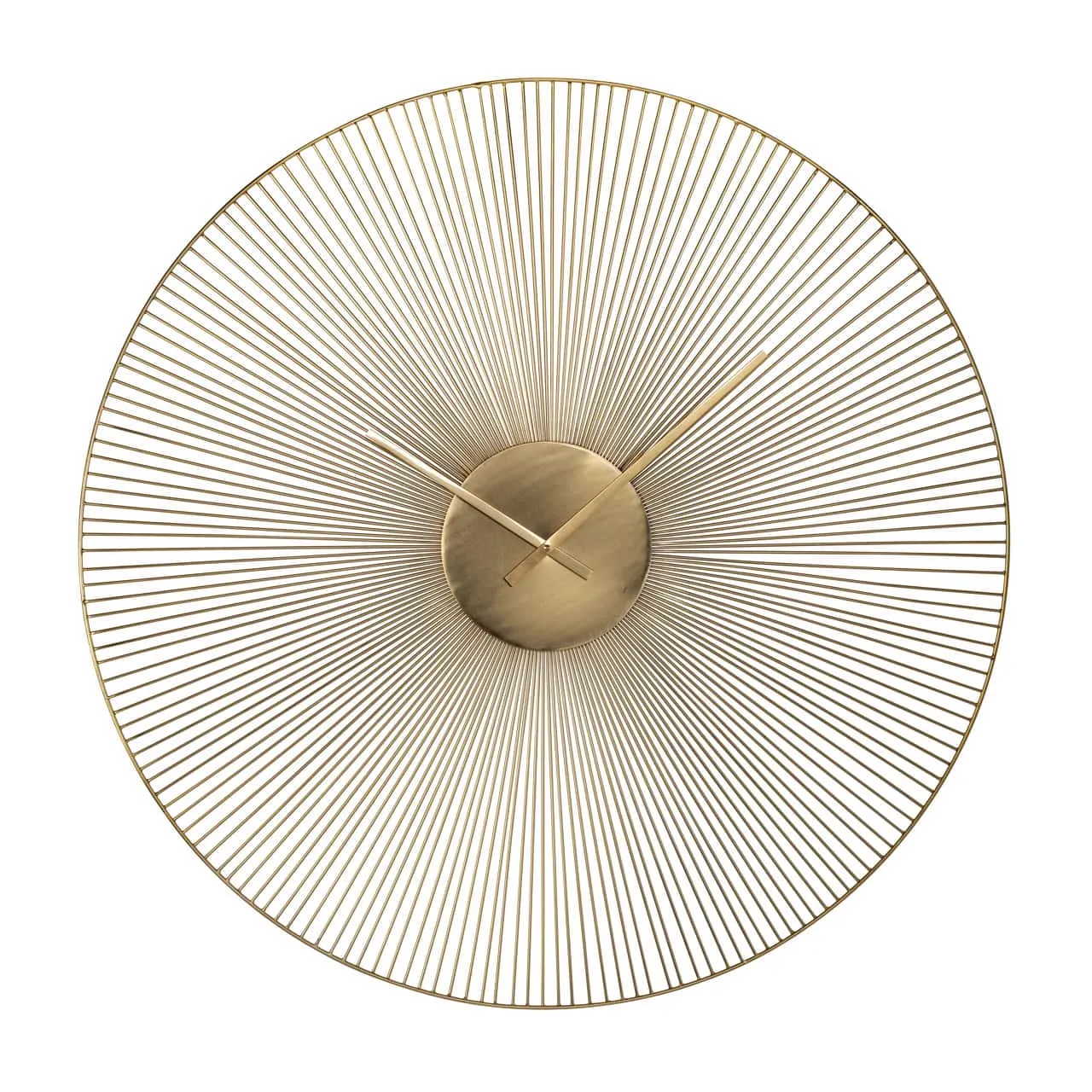 Gouden Klok Audrey Gold met een stralenpatroon en klokwijzers op een witte achtergrond - Richmond Interiors