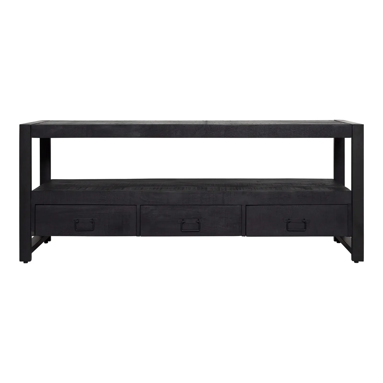 TV Unit Boaz Black Mango Wood 150 cm - Starfurn