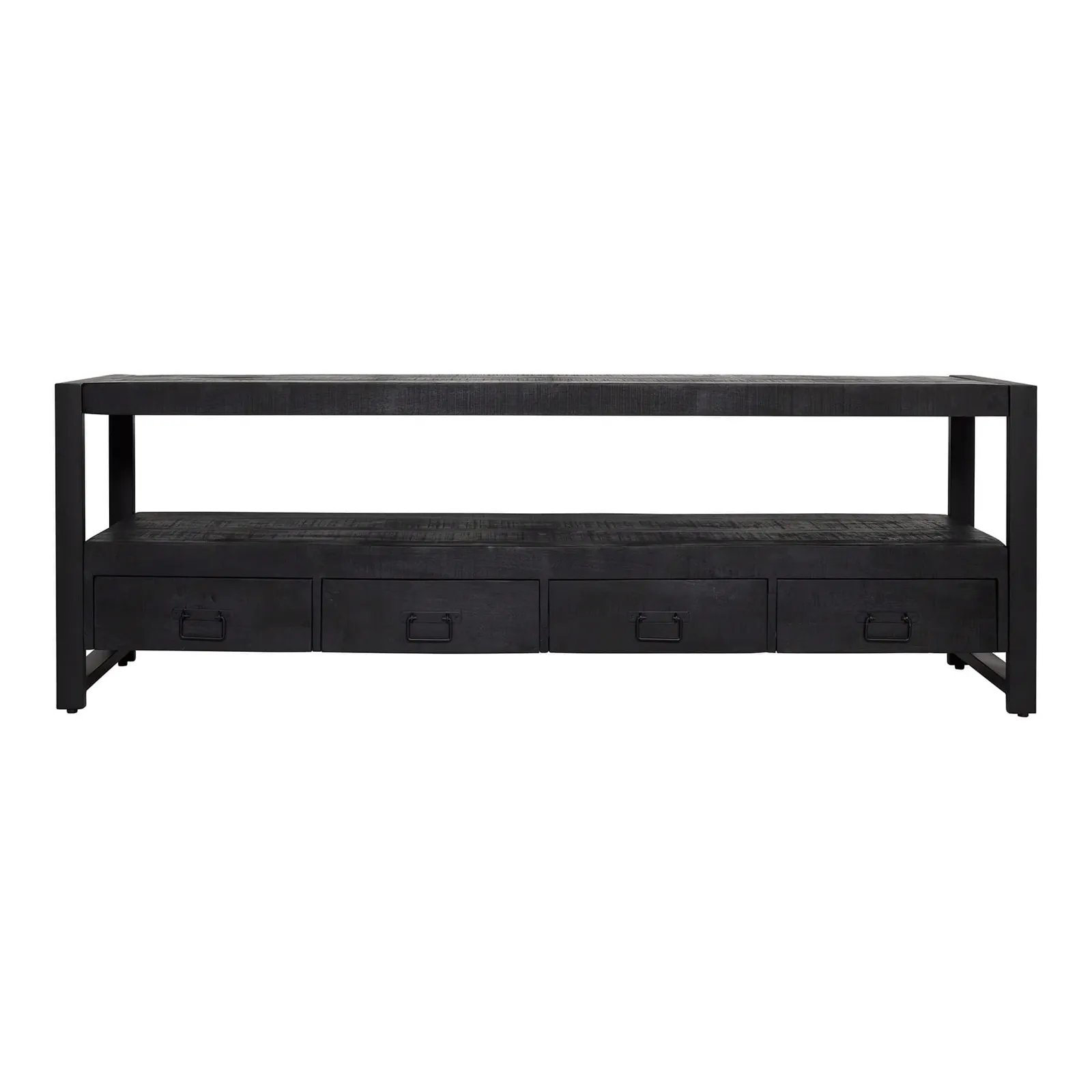 TV Unit Boaz Black Mango Wood 180 cm - Starfurn