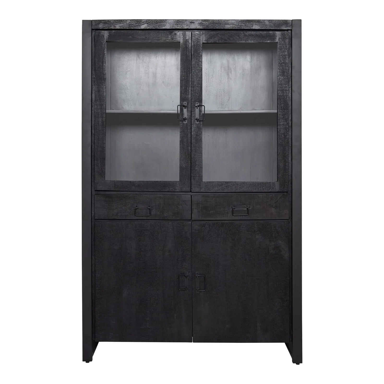 Display cabinet Boaz Black Mango Wood 115 cm - Starfurn