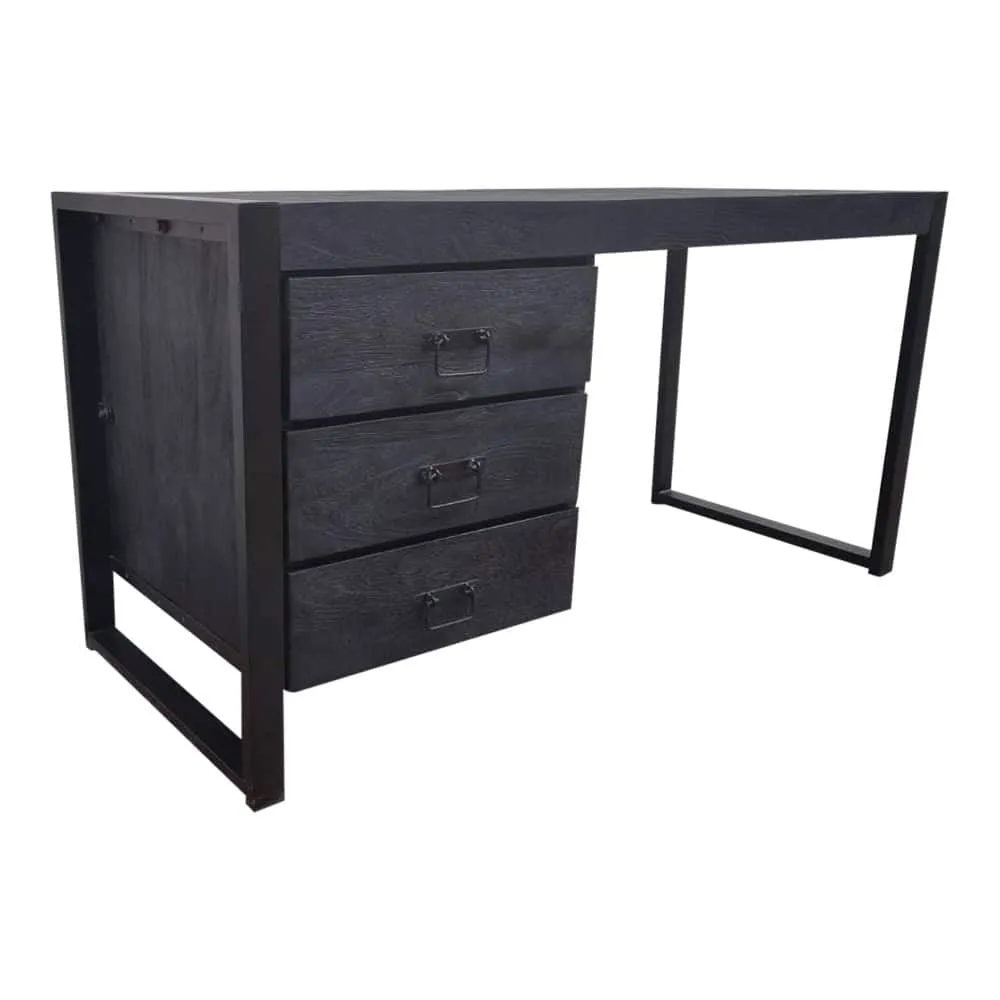 Boaz Desk in Black Mango Wood 145 cm - Starfurn