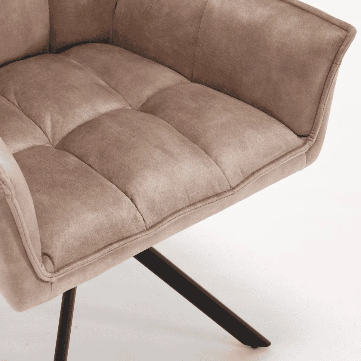 Dining chair Dani Beige Velvet Swivel - Starfurn
