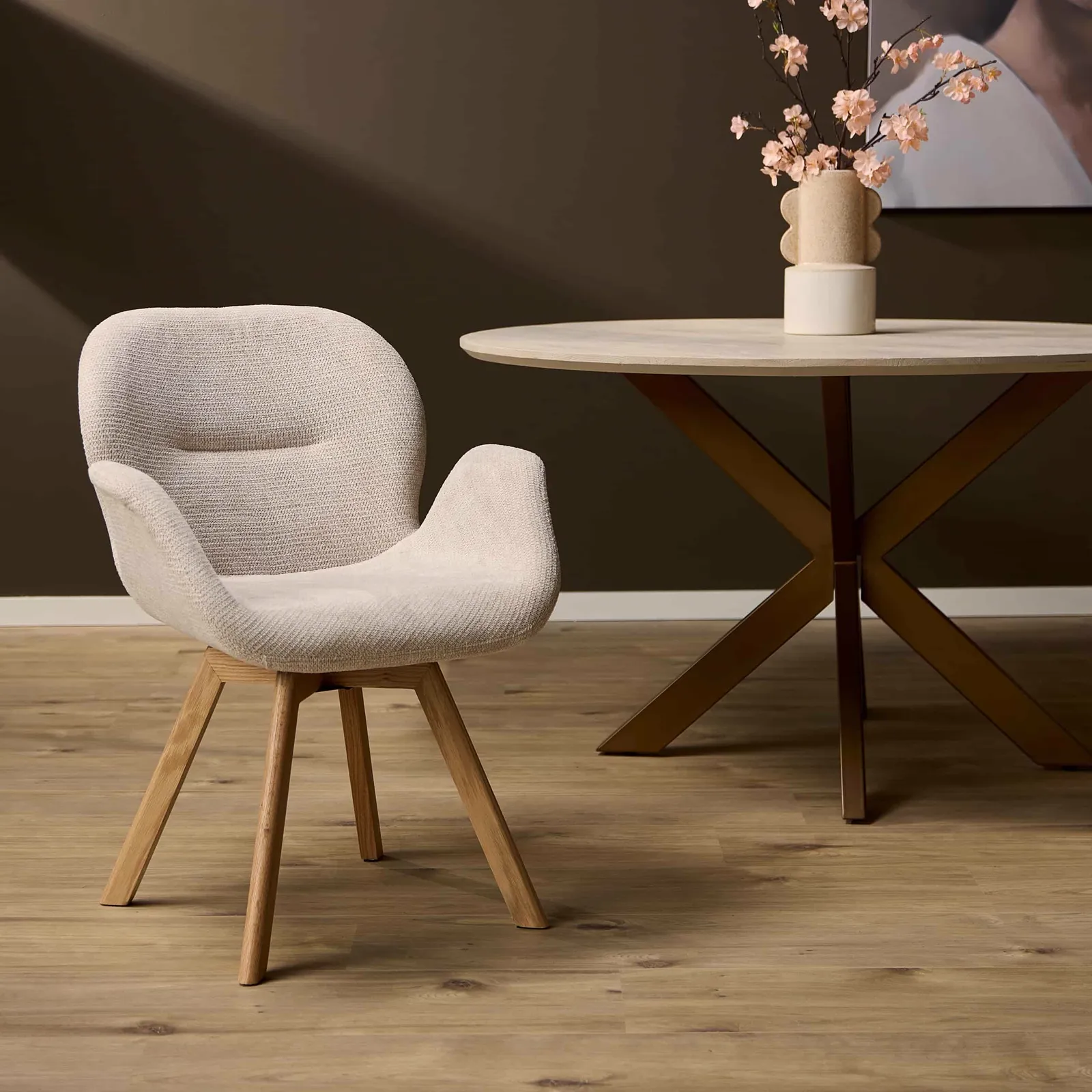 Dining Chair Jesse Swivel Beige - Starfurn