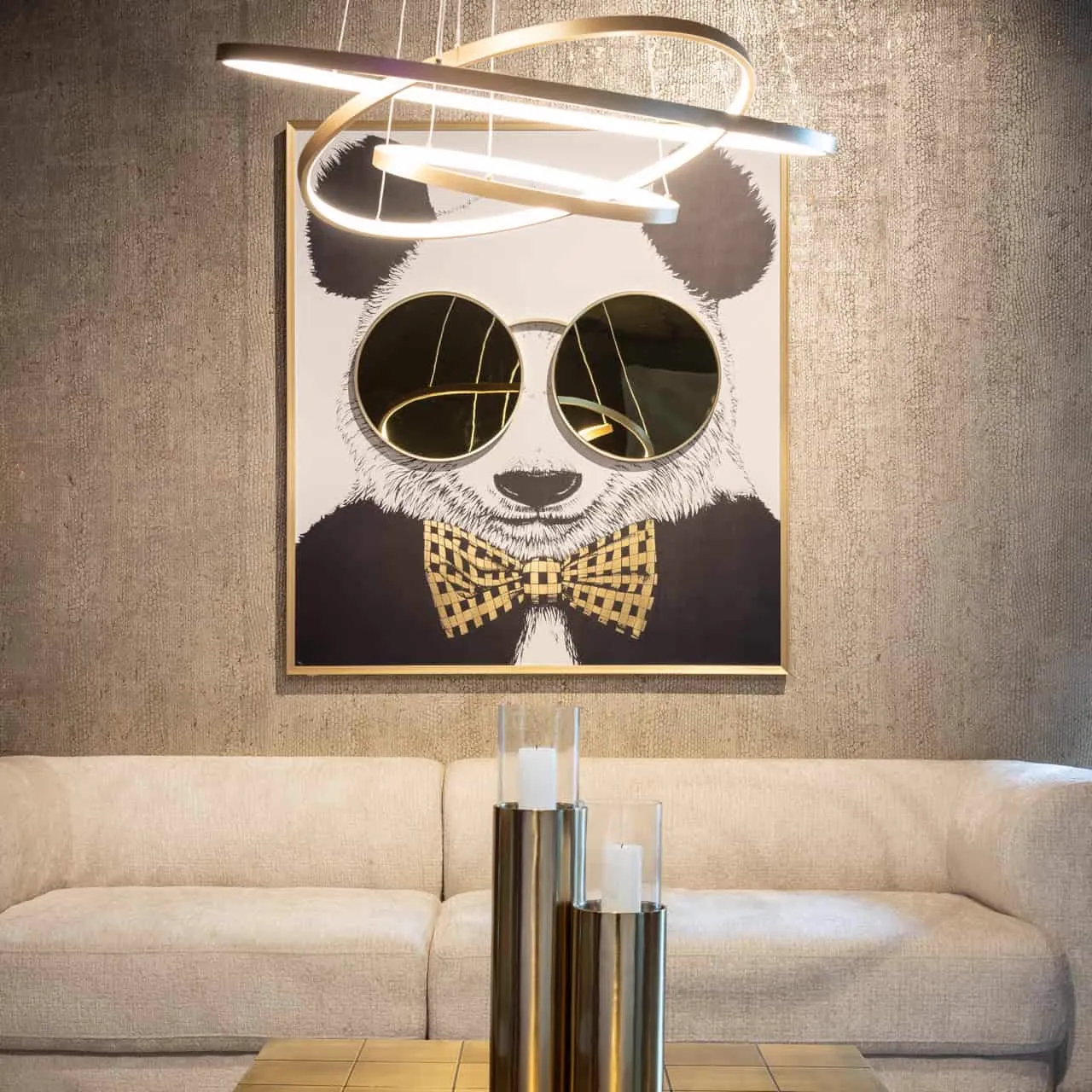 Wall art Panda black/gold - Richmond Interiors