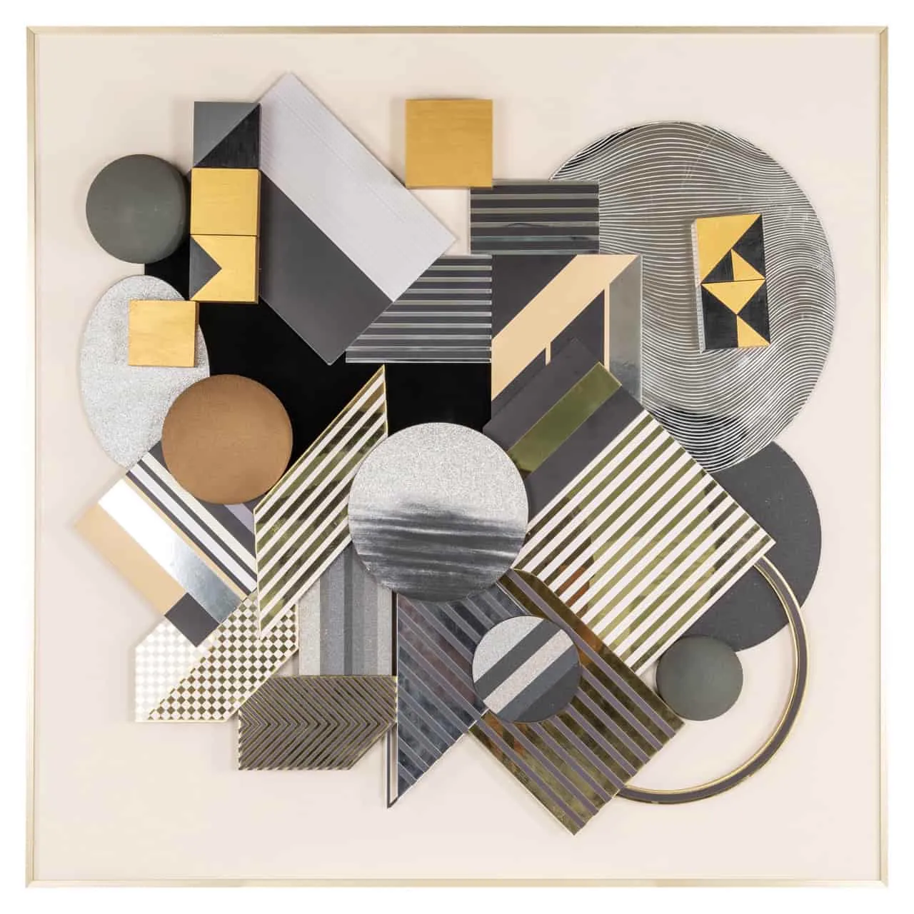 Wall Art 3D Block black/gold - Richmond Interiors
