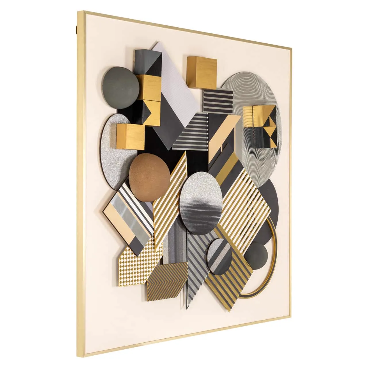 Wall Art 3D Block black/gold - Richmond Interiors