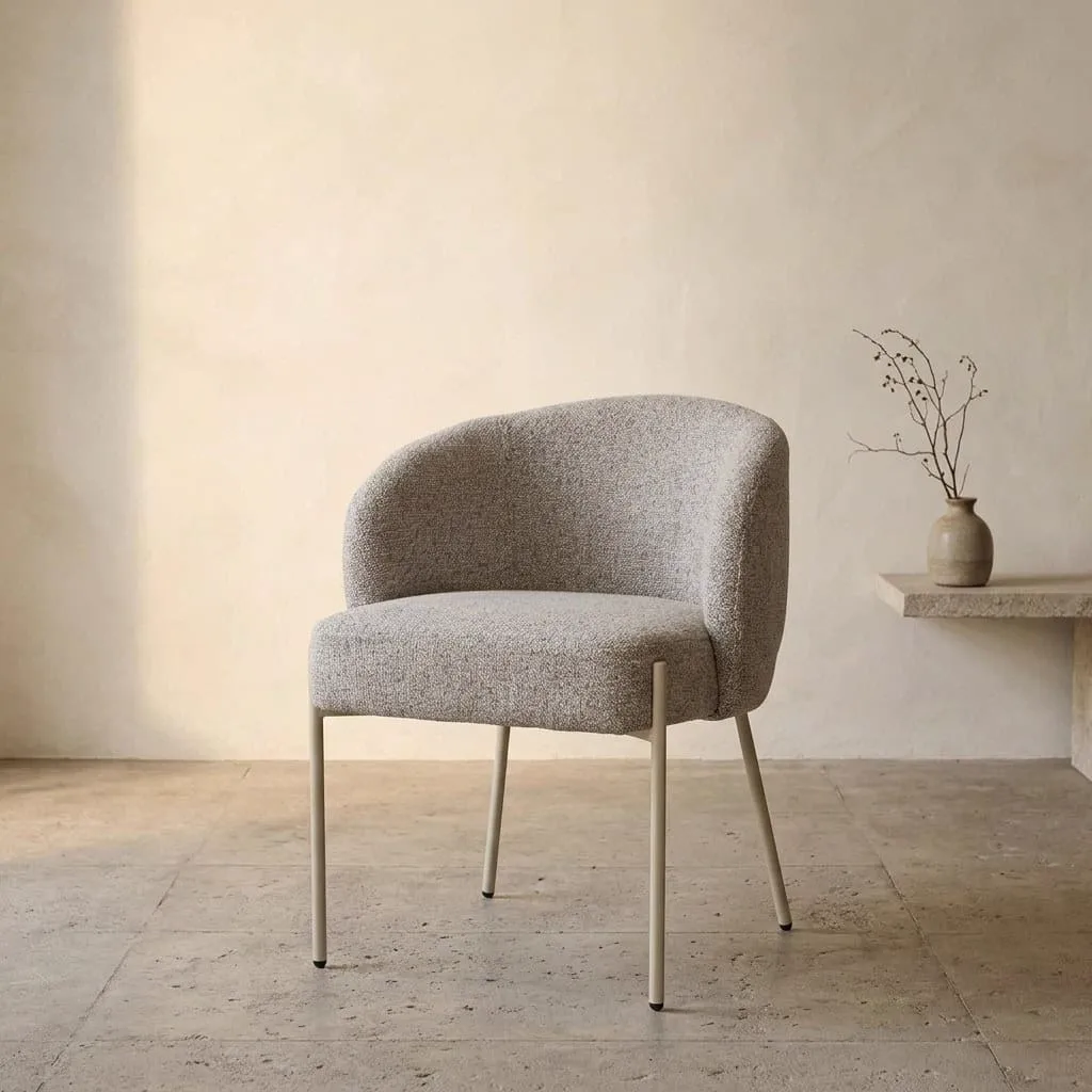 Adele dining chair beige legs Puente Stone 09 - MySons