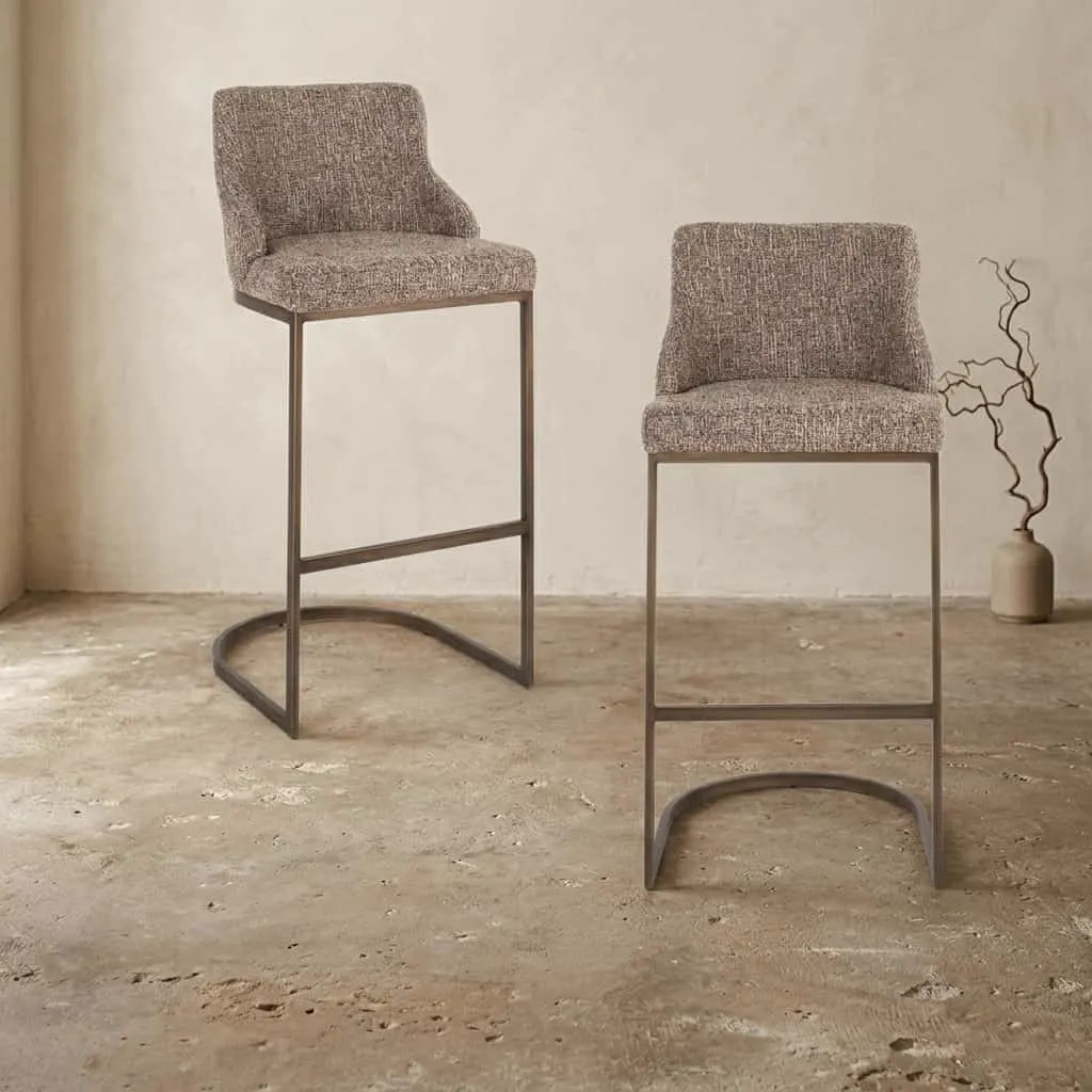Bar stool Bolton brown tweed (set of 2) - Richmond Interiors