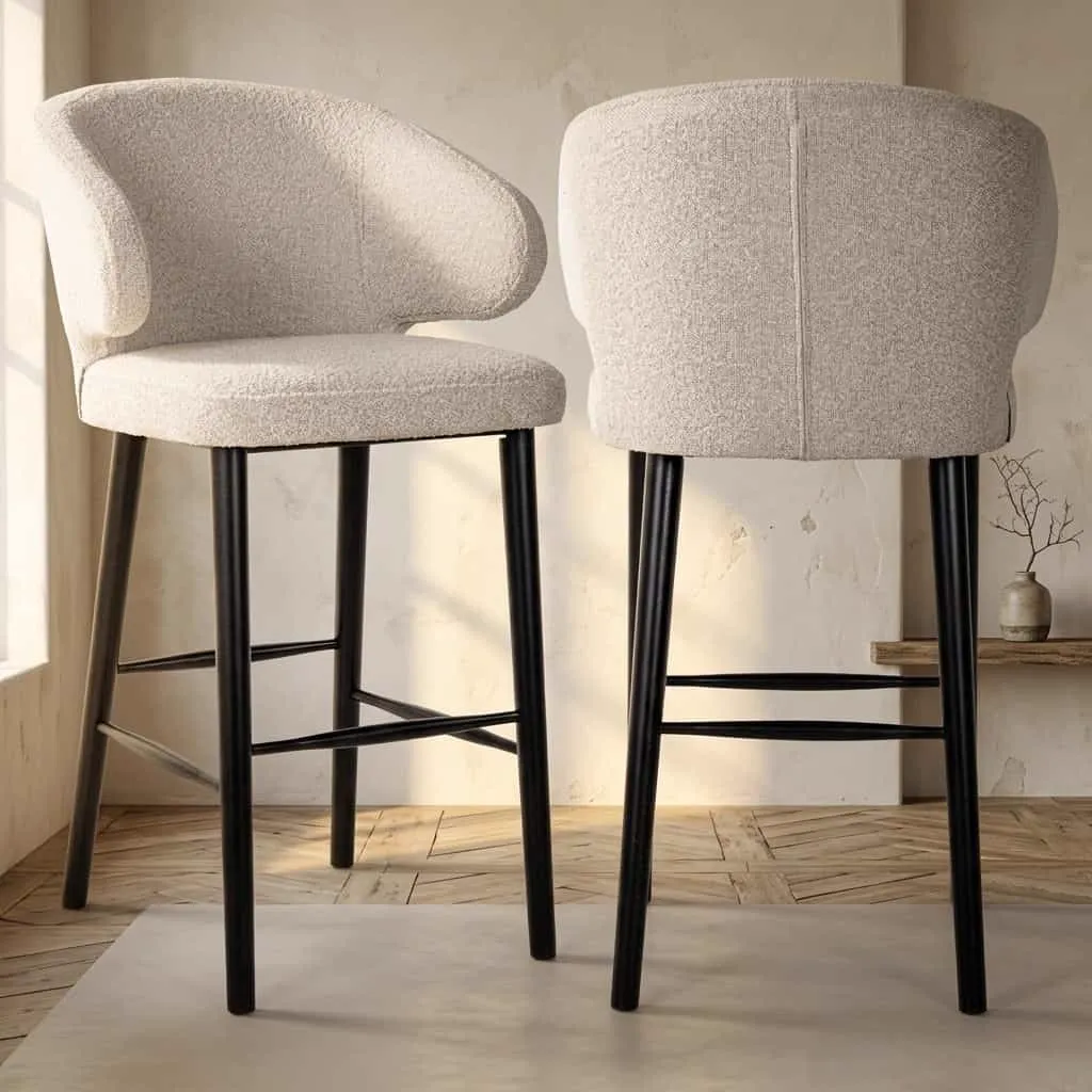 Bar stool Indigo white bouclé - Richmond Interiors