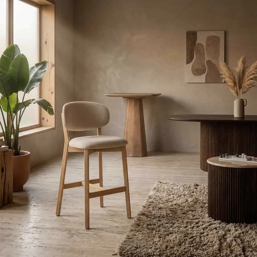 Bar Stool Mikky natural - taupe Moon - Eleonora