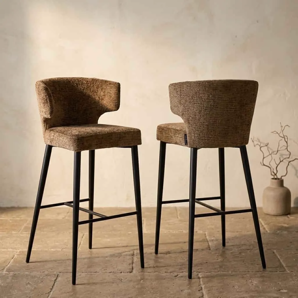 Barstoel Taylor brandy fusion brandvertragend - Richmond Interiors
