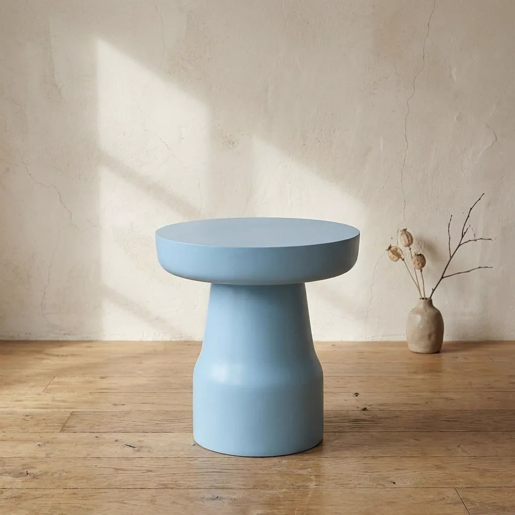 Beistelltisch Drum Blau Mangoholz 40 cm - Starfurn