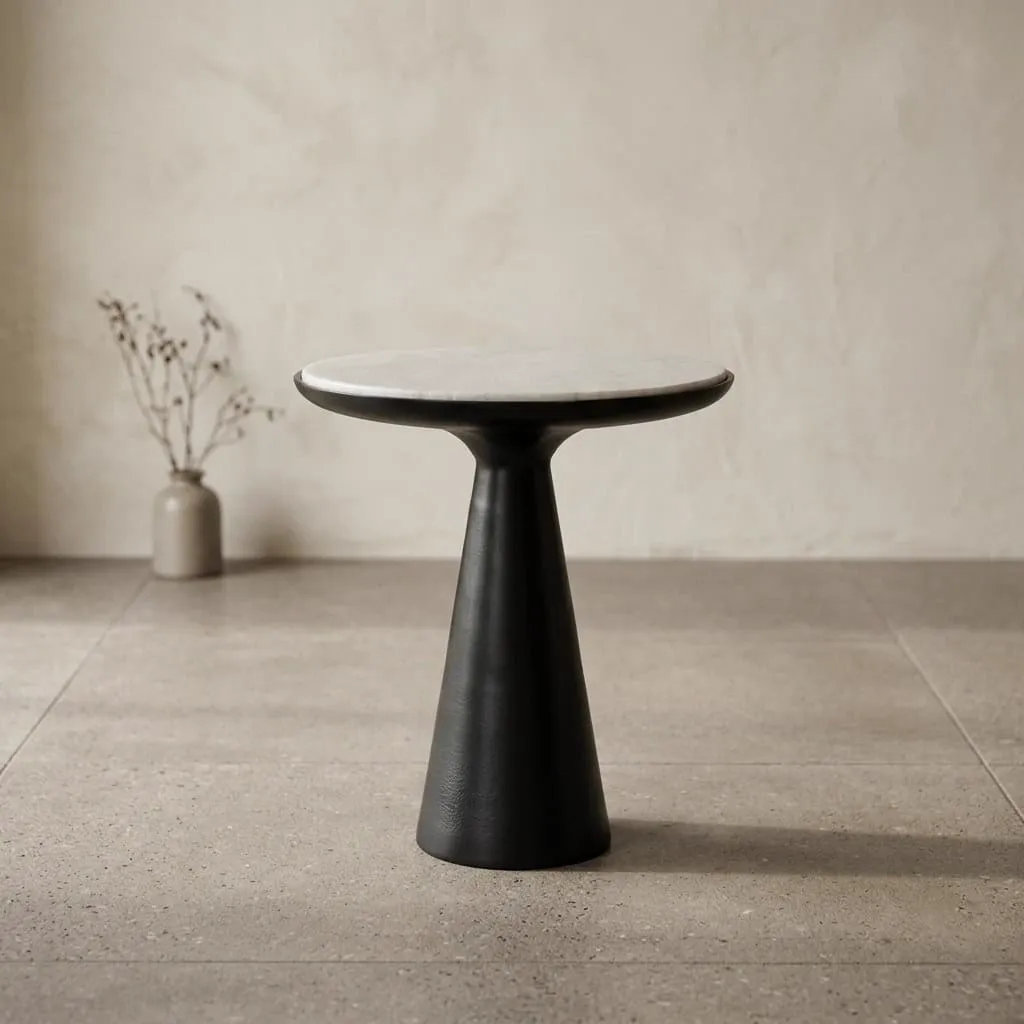 Beistelltisch Essy Schwarz Marmor & Metall 38 cm - Starfurn