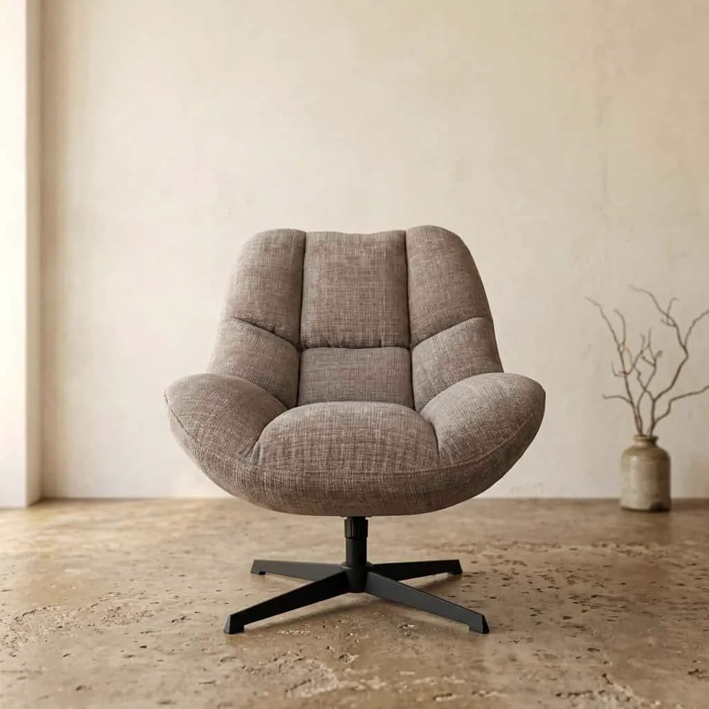 Swivel armchair Chuck 360 + rock system Cremona Fur 24 - MySons