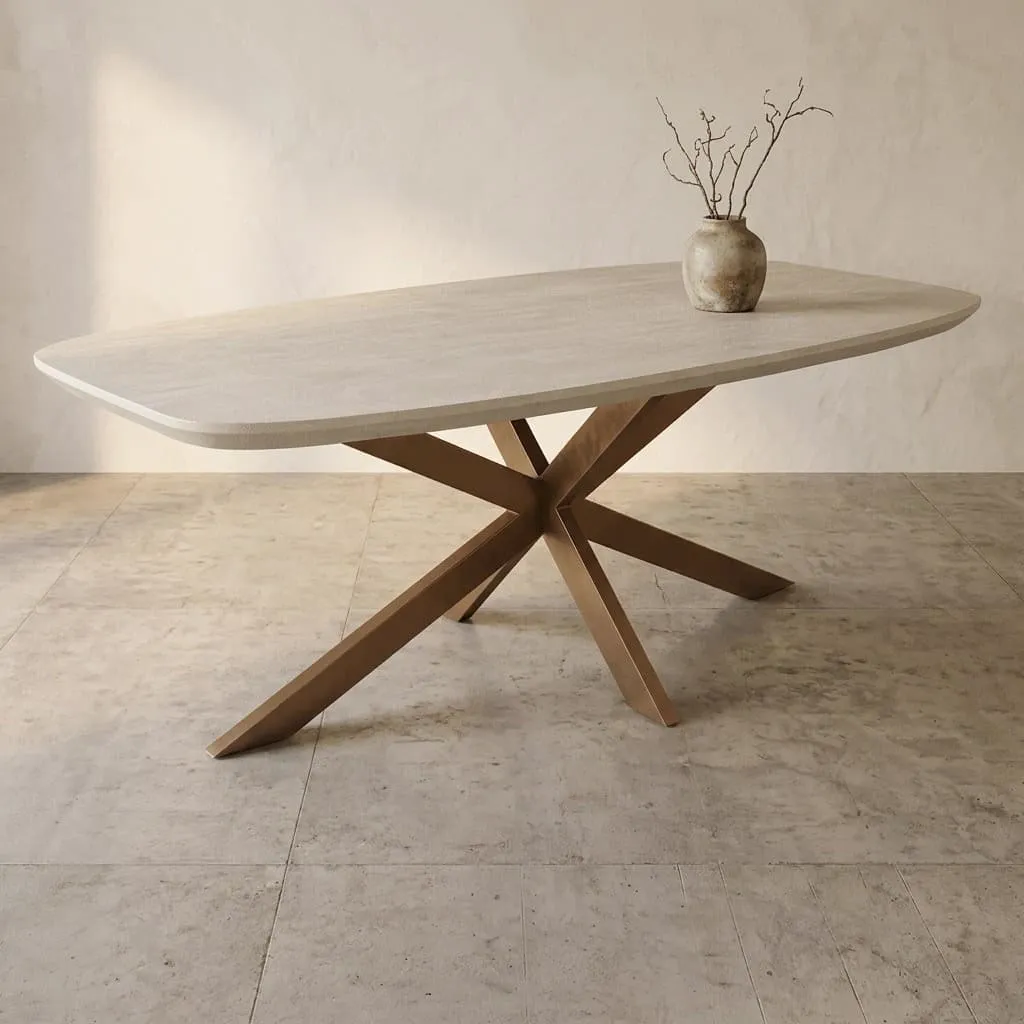Danish oval dining table Madison Sand mango wood 160 cm - Starfurn